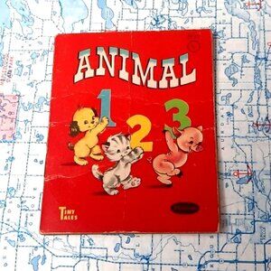 Vintage Children's Book Animal 123 Tiny Tales by Louise Myers  Whitman Publishin